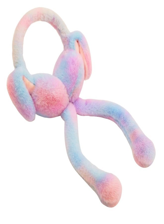 بلس بوينت أغطية أذن شتوية للأطفال من PLUSPOINT، بتصميم أرنب متحرك، تُصدر صوت تشو تشو، غطاء شعر ناعم من القطيفة للبنات والأولاد والكبار، وشاح شتوي لطيف متعدد الألوان - Image 1